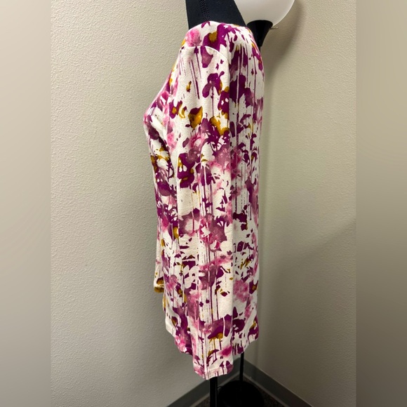 Daisy Fuentes Purple, and Cream Long Sleeve Top size Medium - Picture 2 of 5